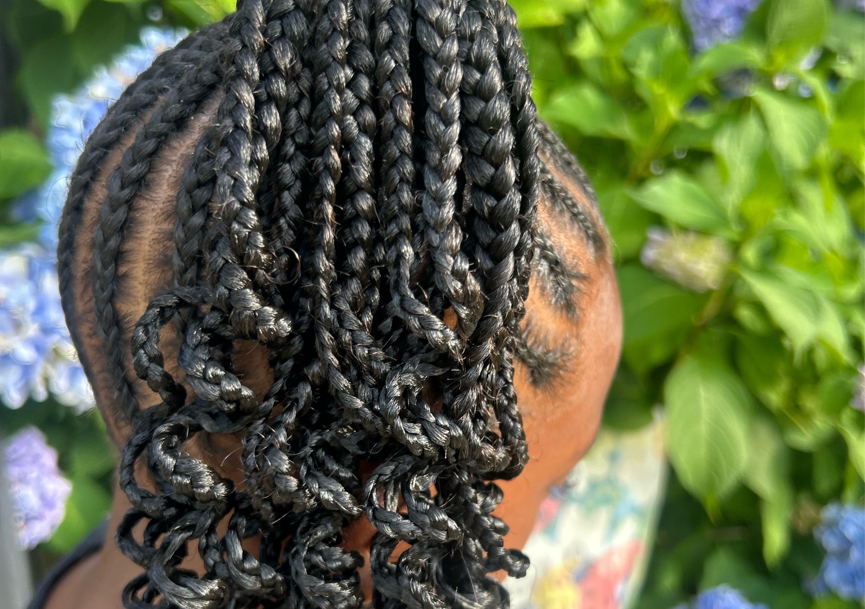 Kids braided ponytail w/ weave