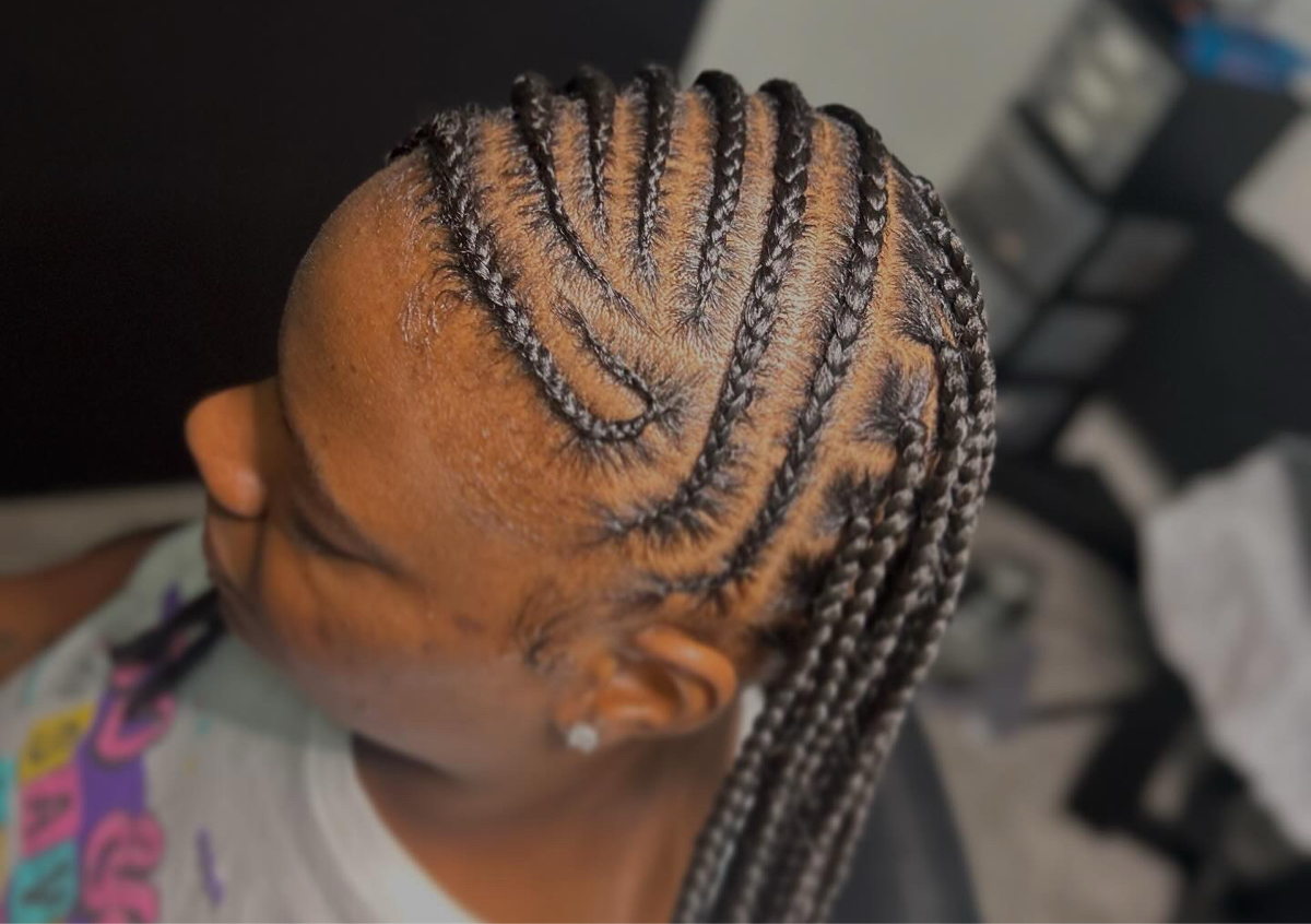 Styled Feed-In Braids W/Knotless