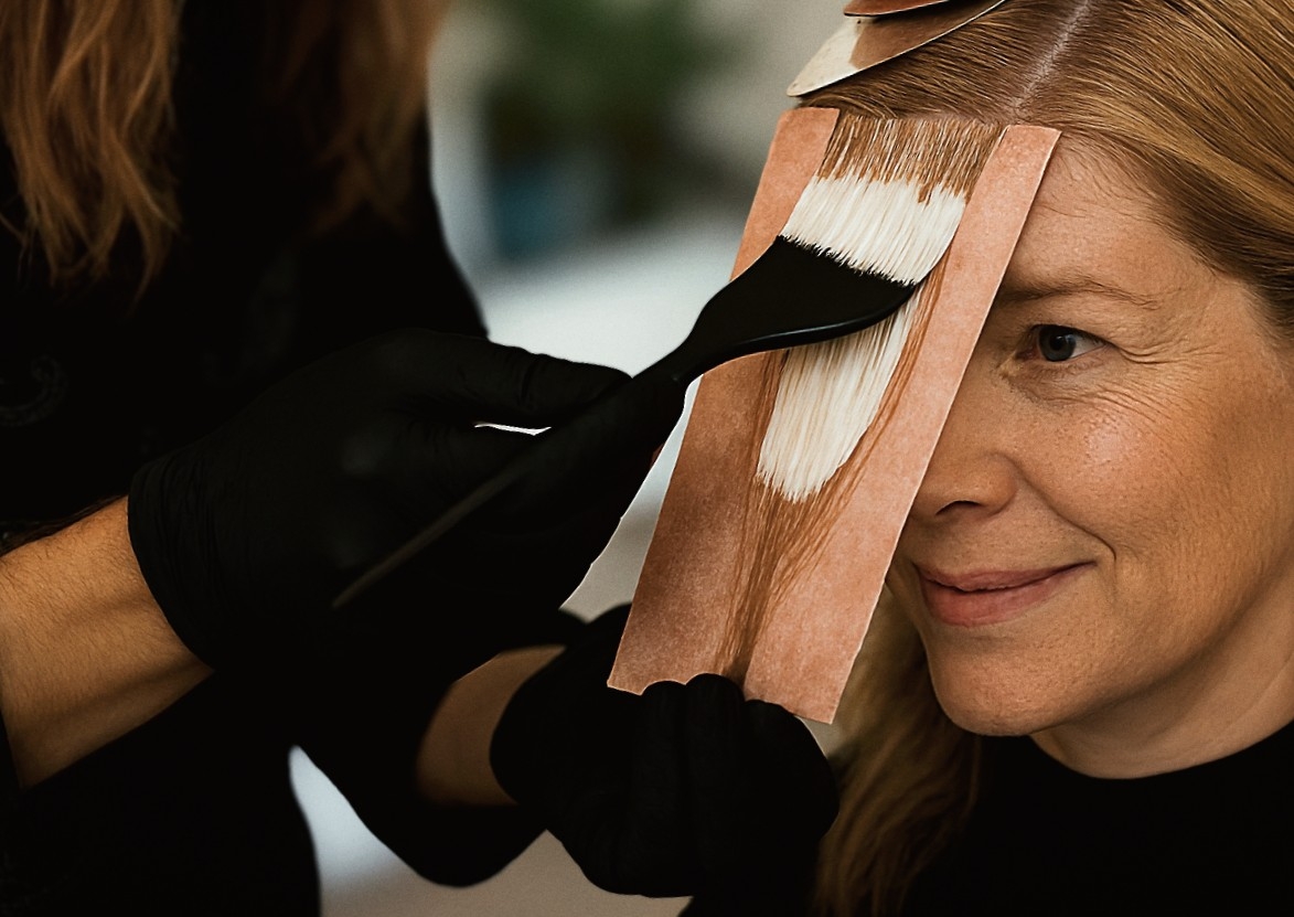 Face framing/hairline foils with Certified Organic/Natural hair colour