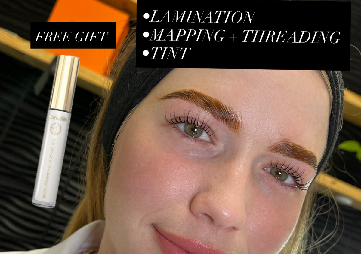 Brow Lamination Deluxe (lamination + threading + tint)