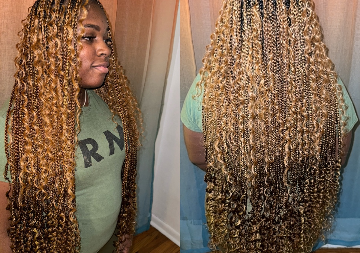 Medium Bohemian knotless- Hair included