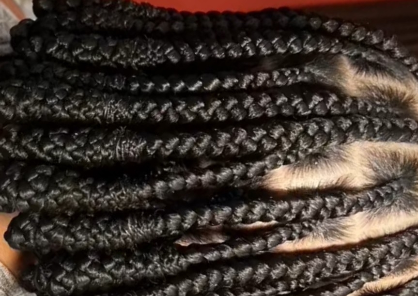 Knotless with bantu knot