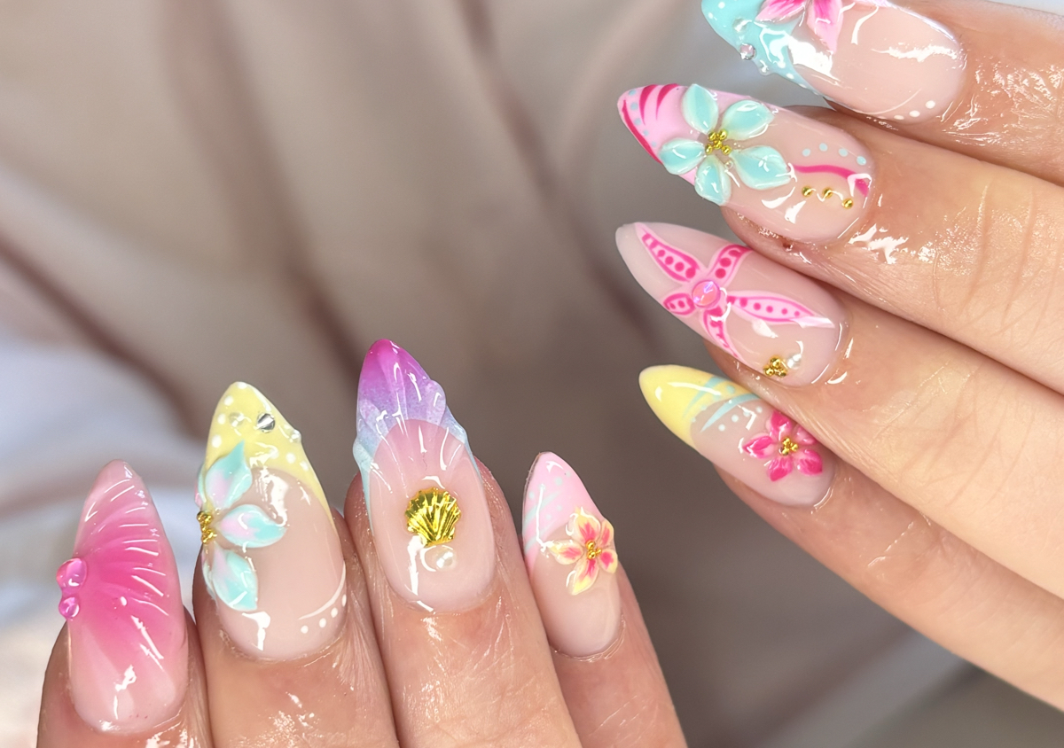 BIAB Application + Platinum Nail Art 