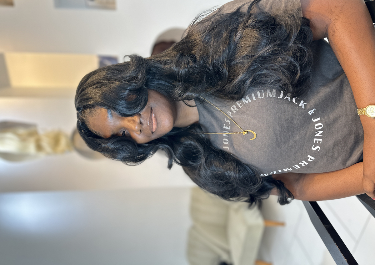 13x4 transparent lace  blended wig in jet black