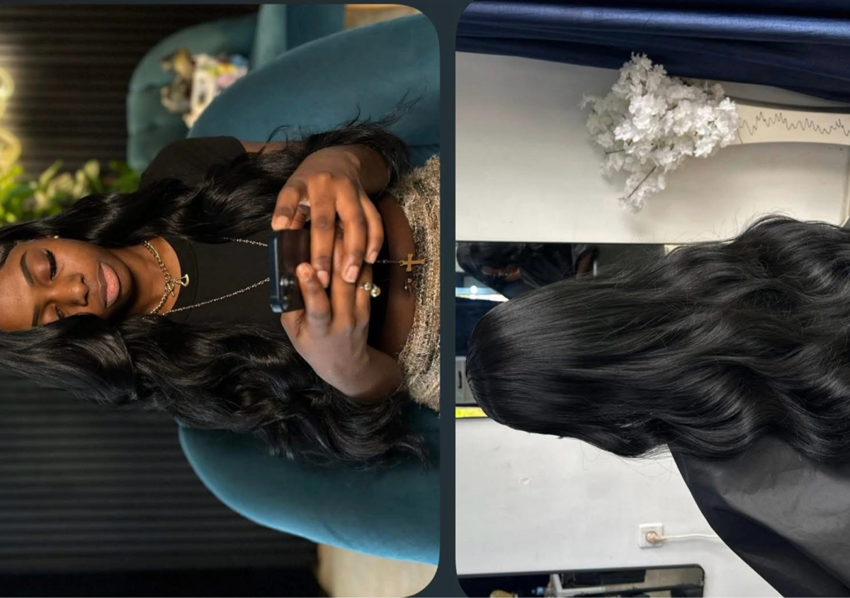 26” body wave blend hair 13x4 frontal 