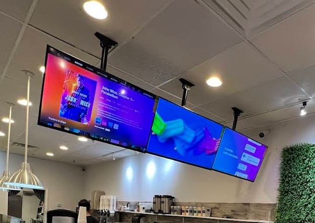 TV MOUNTING ON CEILING (mount bracket & Hidden cords sold separately) 