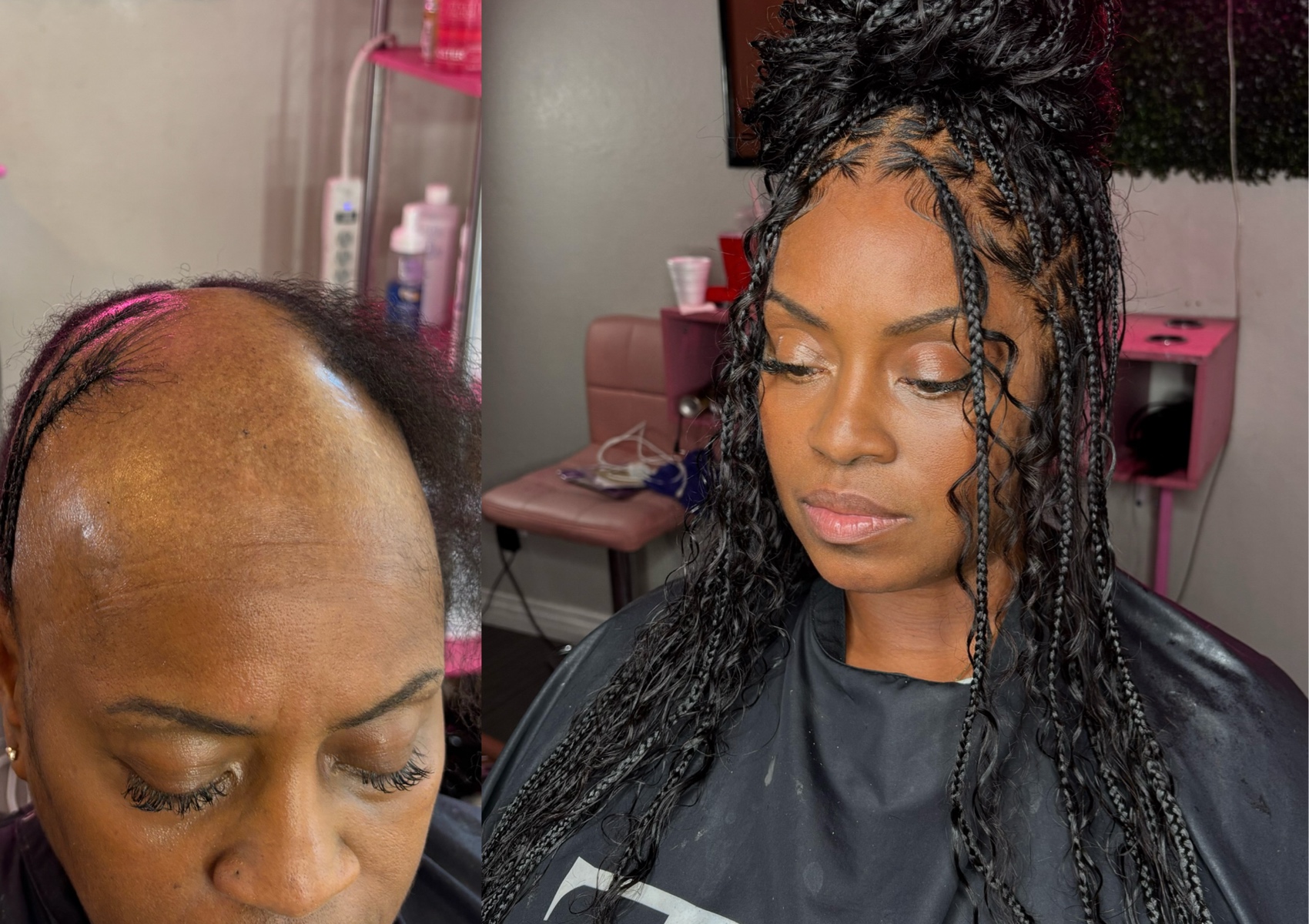 Lace Frontal BOHO knotless W/HAIR Included