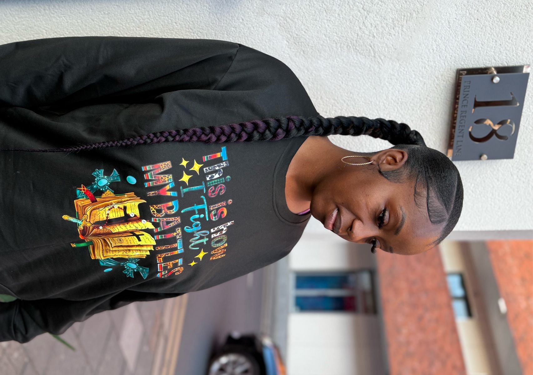 Slick braided ponytail 