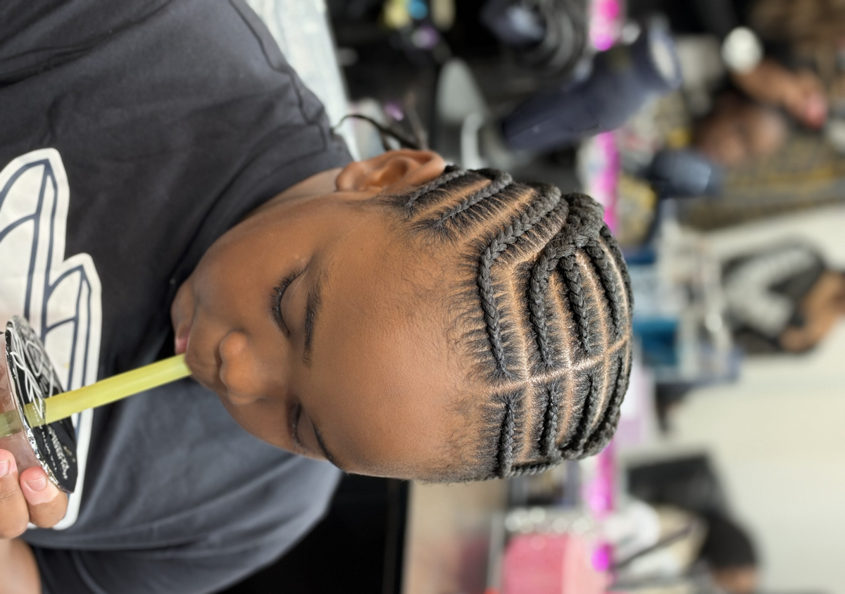 Boys New B Kids platinum stitch fish bone braids (2/2)
