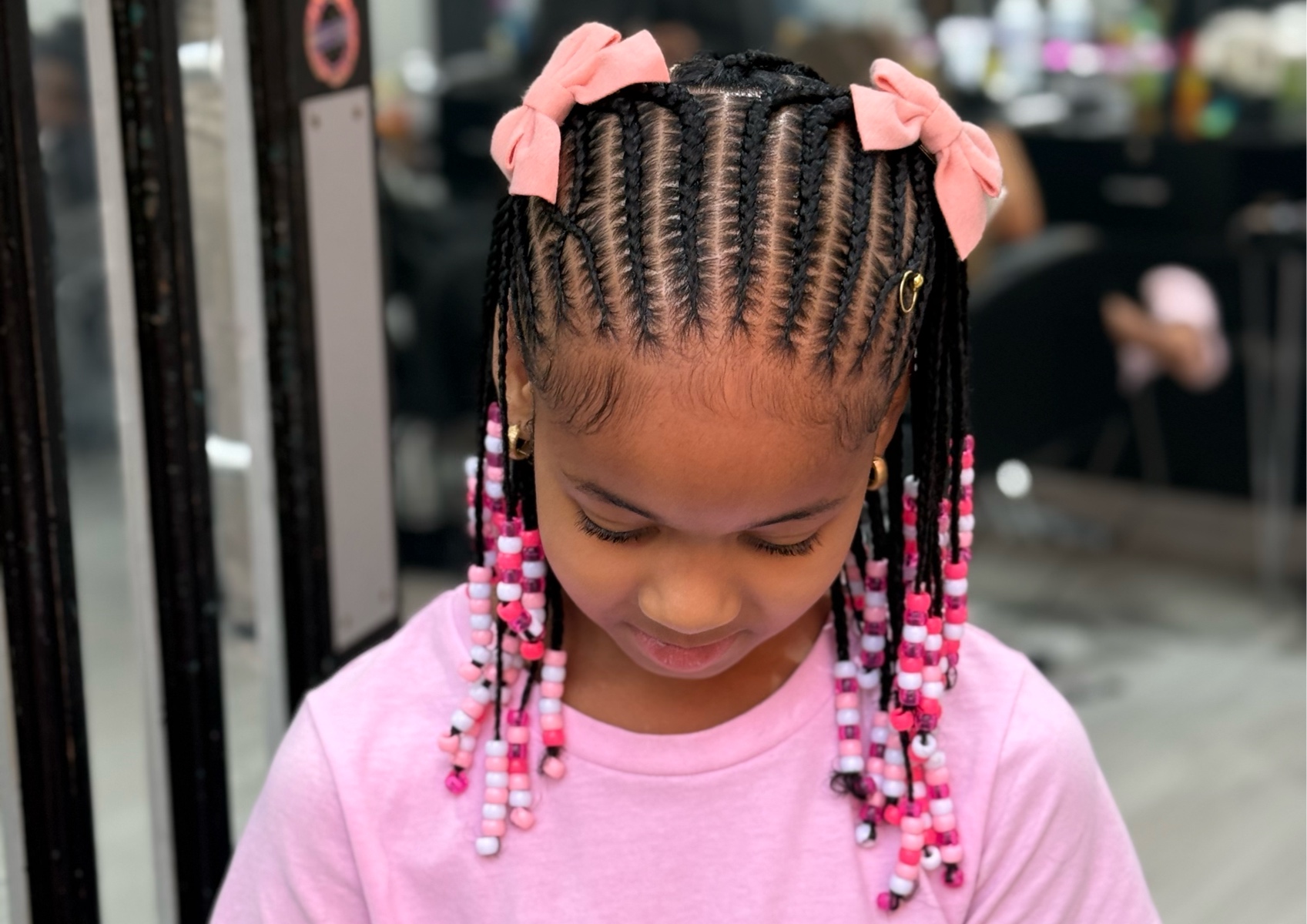 New B Kids Braided Buns, Beads & Bows (hair included)