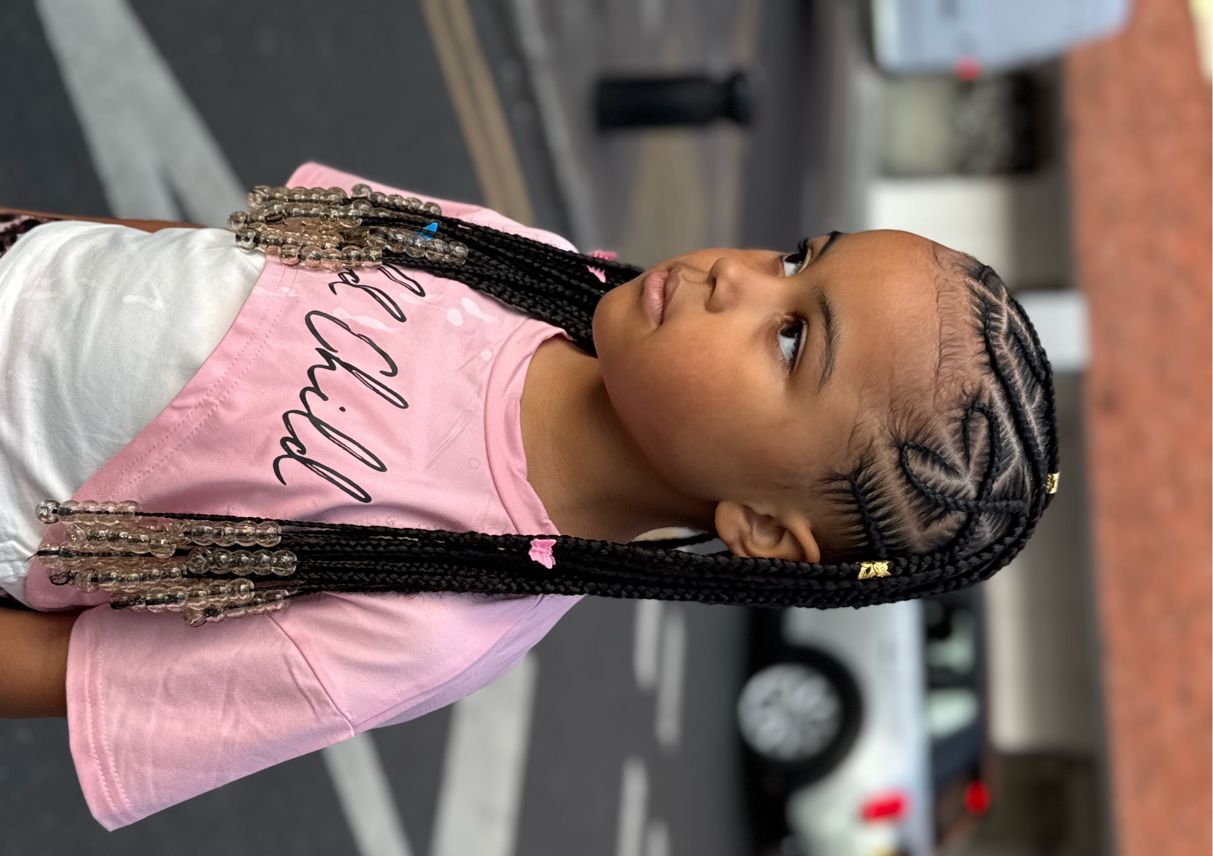 New B Kids Love Heart Braids with added hair, styling and beads (ages 2-15)