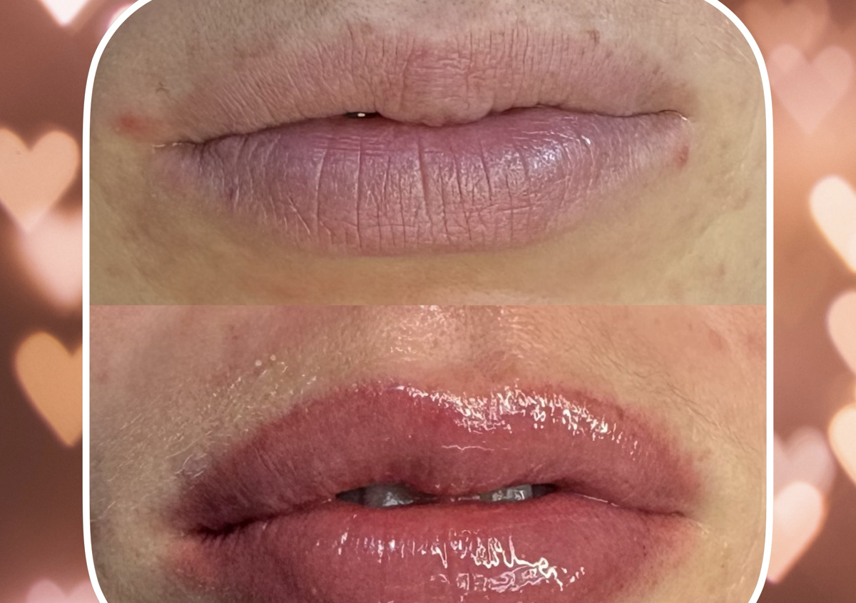 Lip blushing touch up 