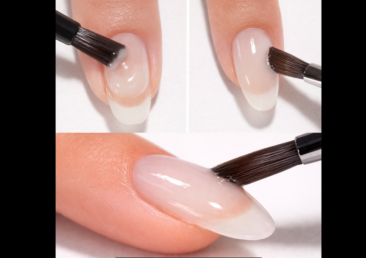 Russian Manicure with Overlay
