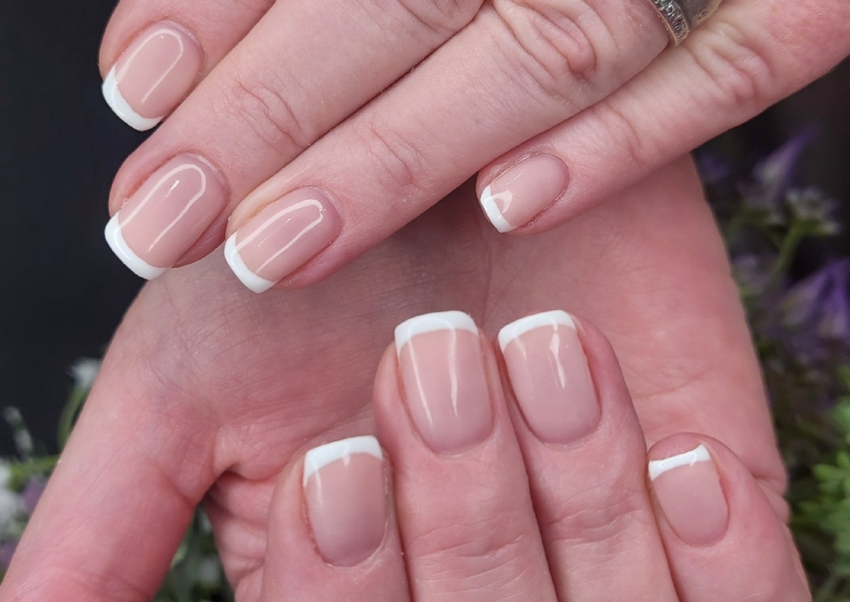 Gel overlay on natural nails 