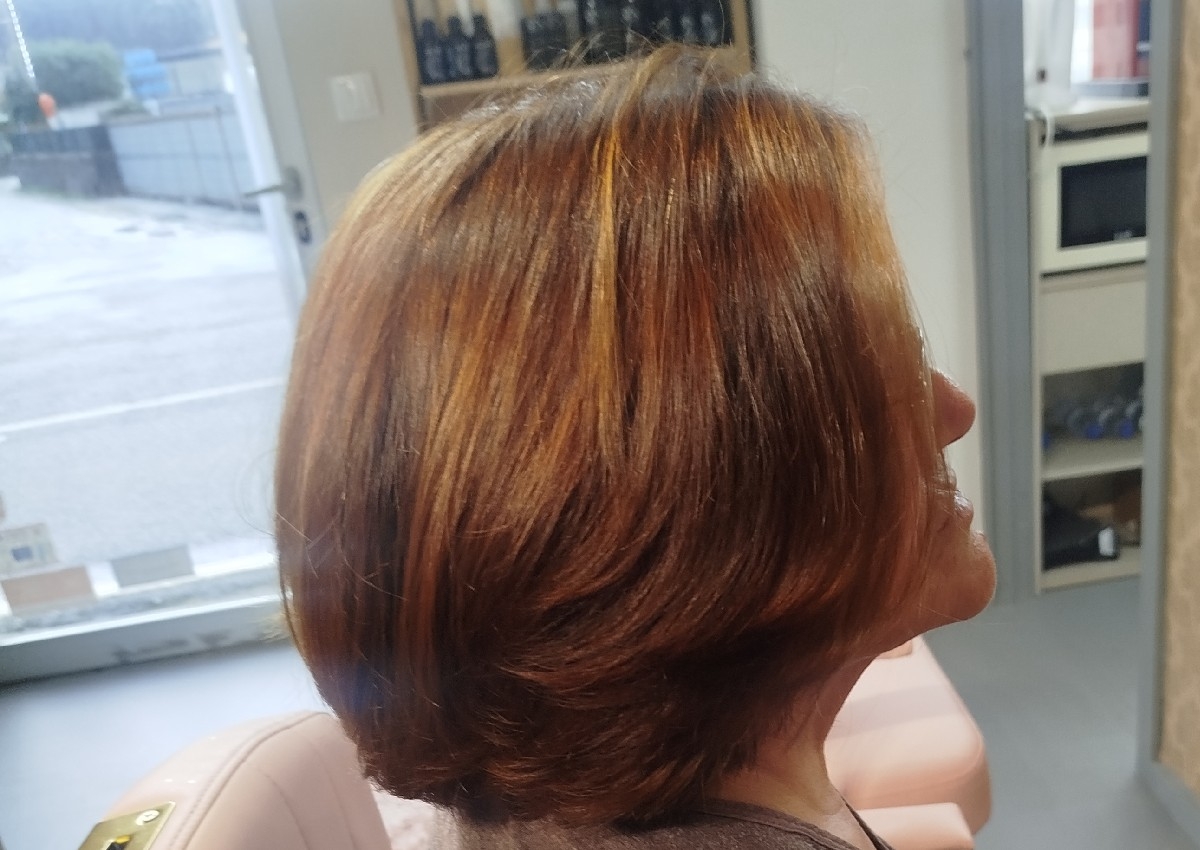 Coloração cabelo curto e médio 