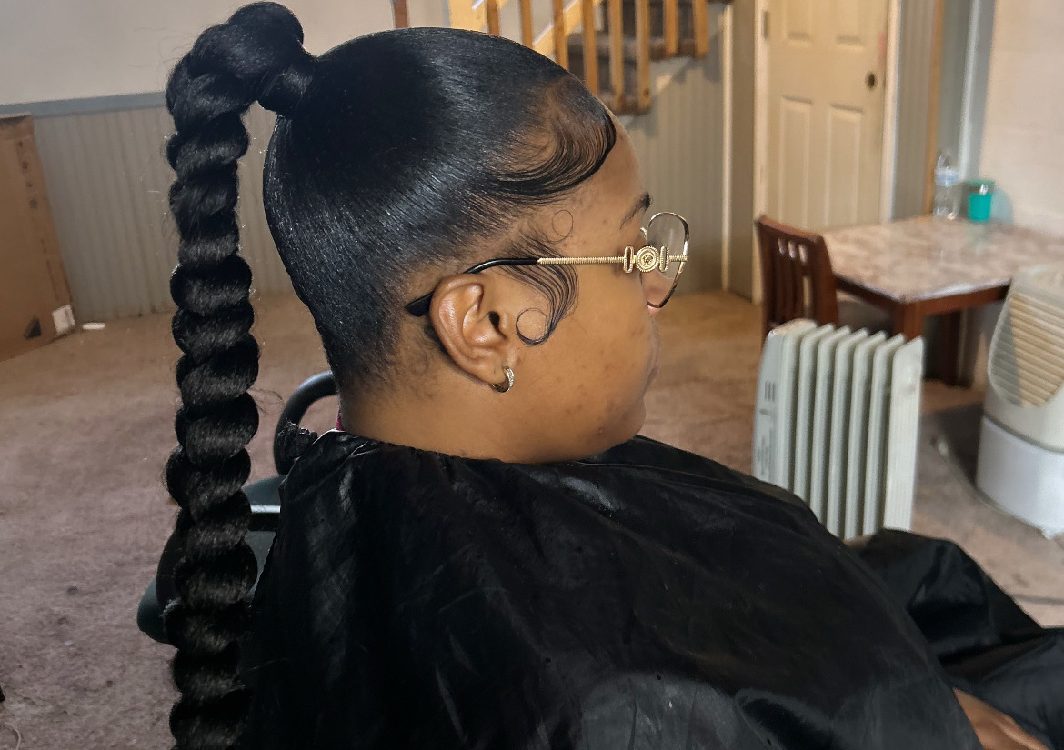 High Braided ponytail