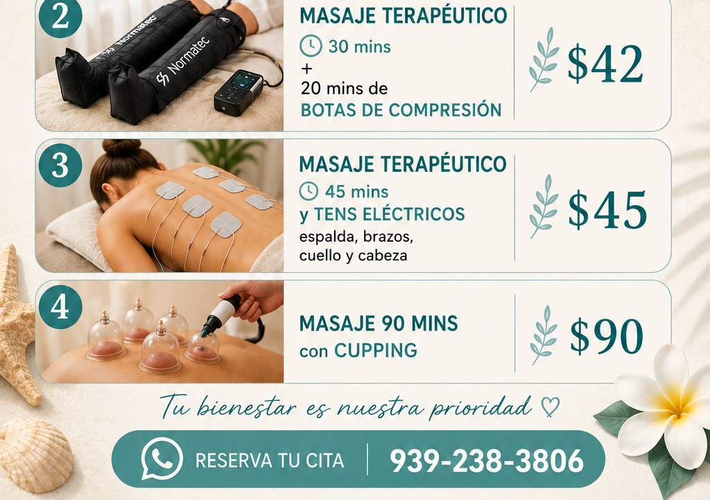 Masaje 90mins + cupping 