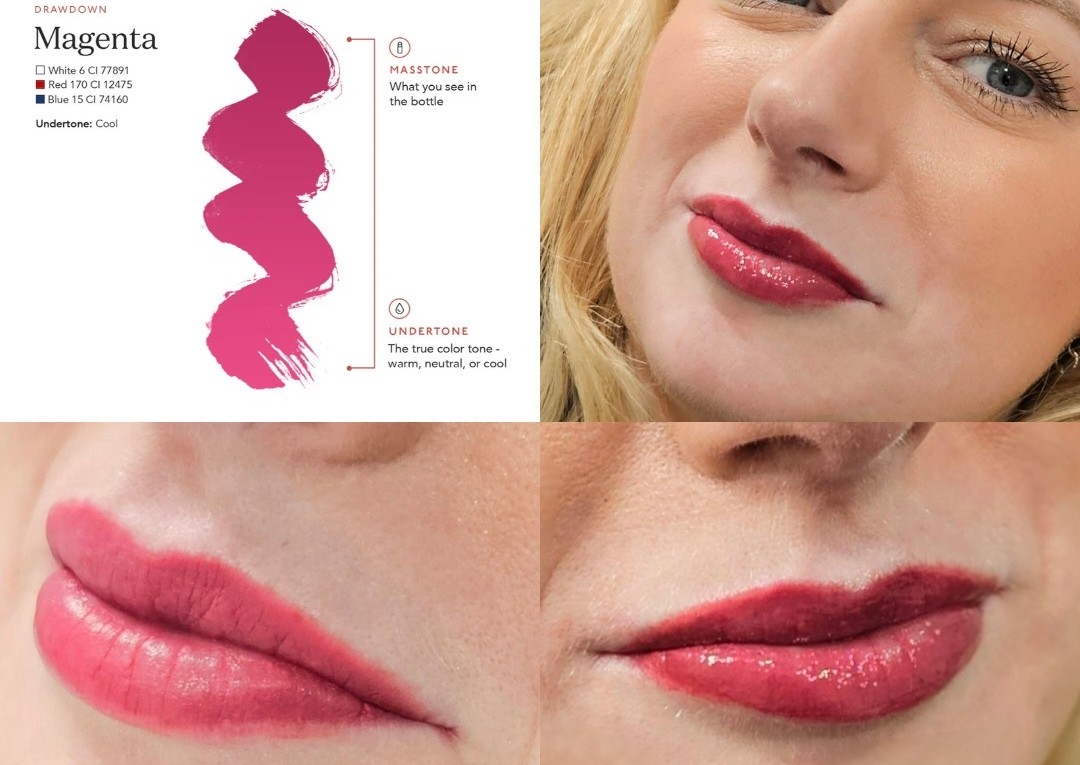 Semi-permanent lip blush