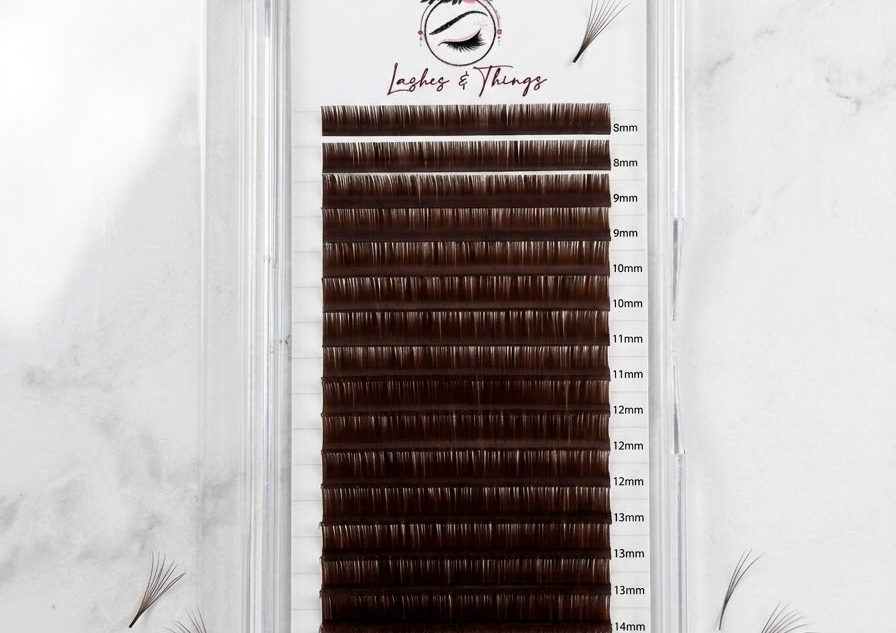Brown volume lash extensions