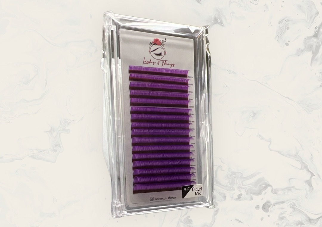 Purple lash extensions