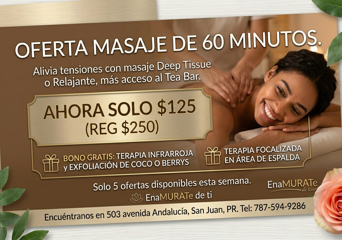 Oferta 60 minutes massage plus free bonus 