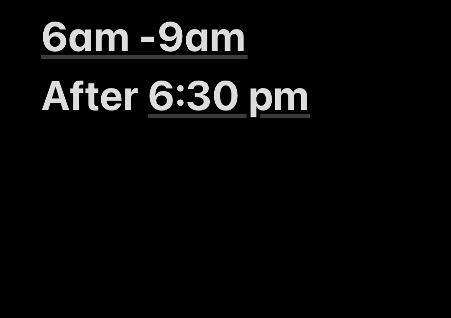 sunshine/night creep + what yu bookin for 6-8am ,(7-10pm)