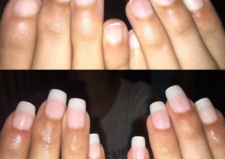 acrylic nails with gel