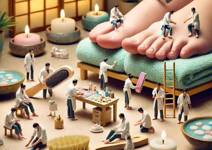 Pedi with normal polish