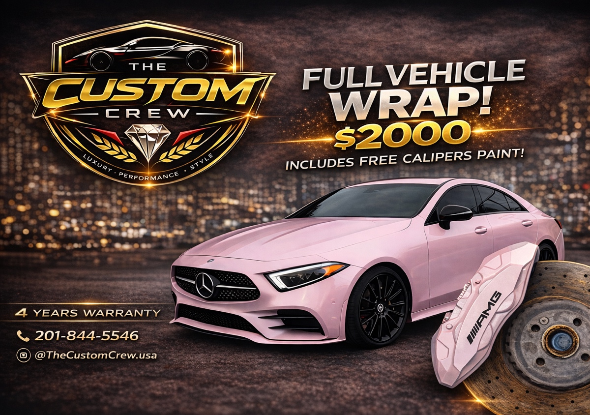 Full Wrap Sedan or Coupe + Free Calipers Paint 
