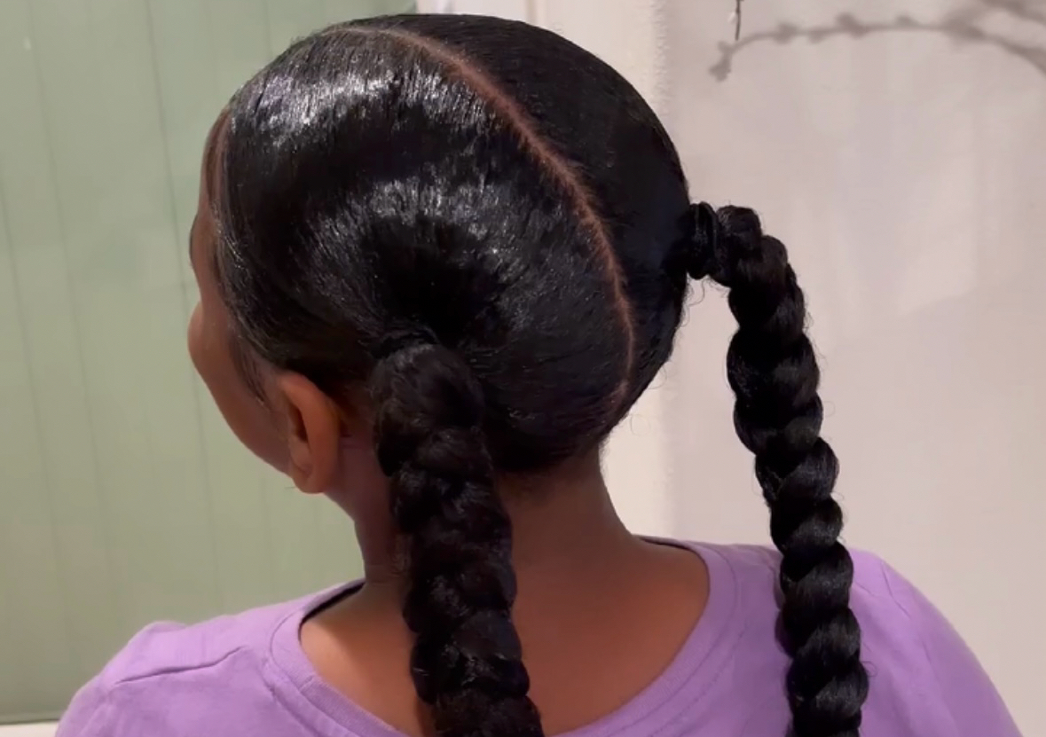 Kid 2 sleek ponytails 