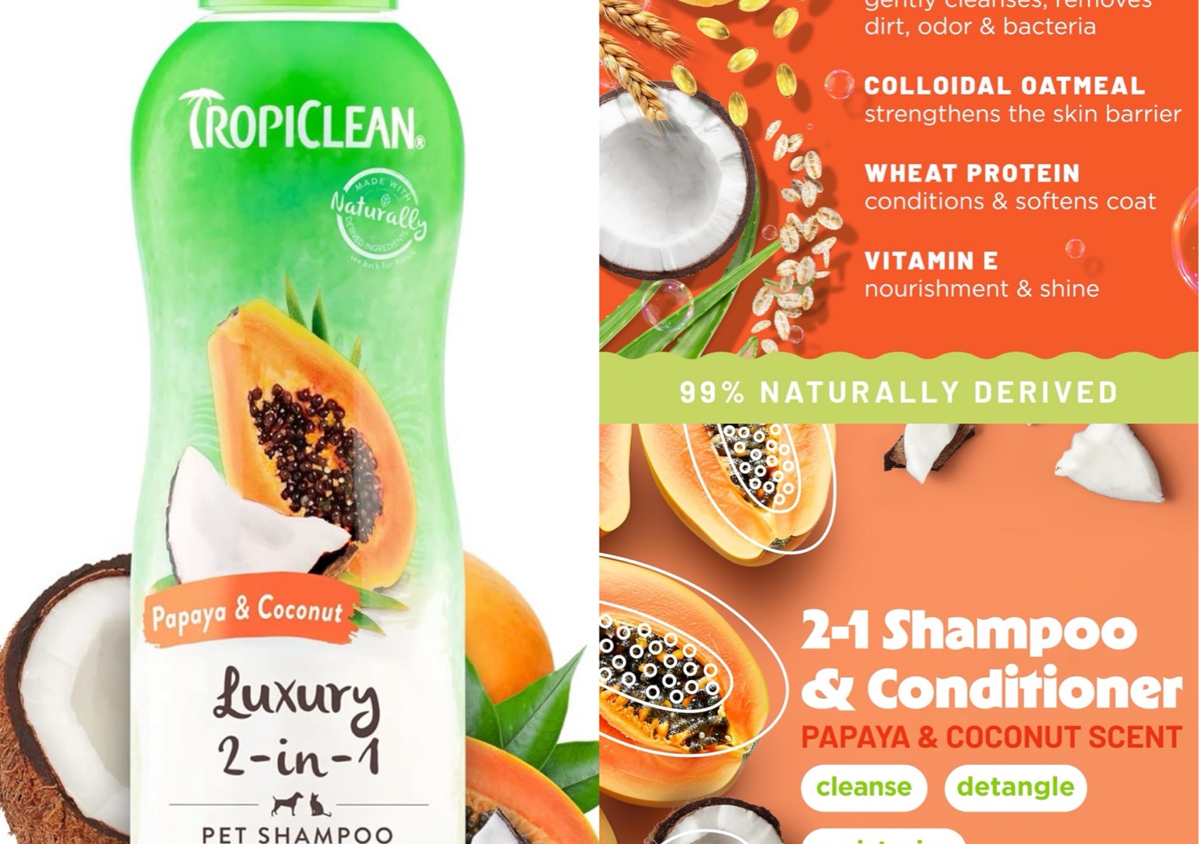 Papaya & Coconut 2 in 1 shampoo & Conditioner