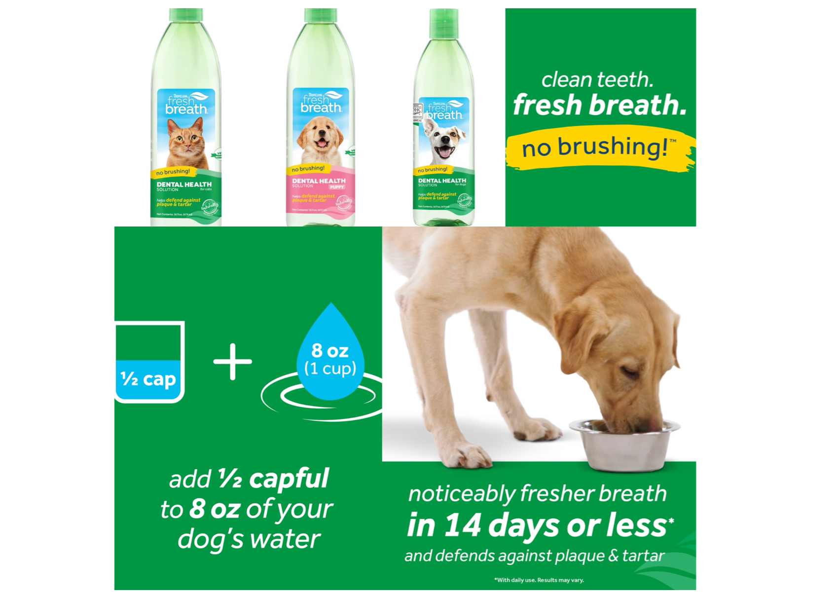 TropiClean Fresh Breath Dental Health Solution for Dogs