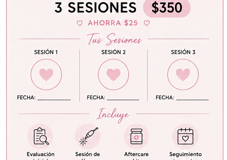 3 secciones de Remocion de cejas Tatuadas