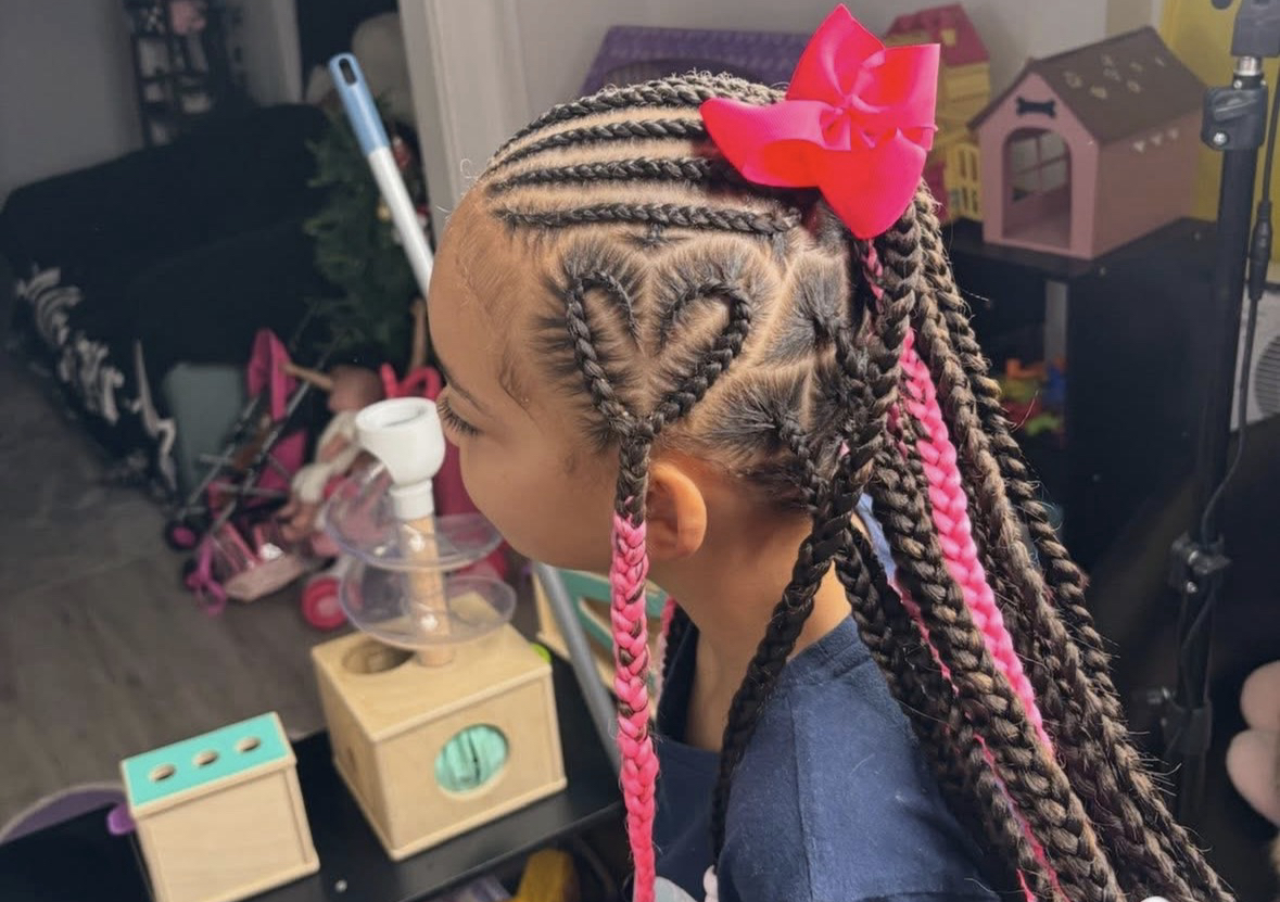 Half up half down - box braids