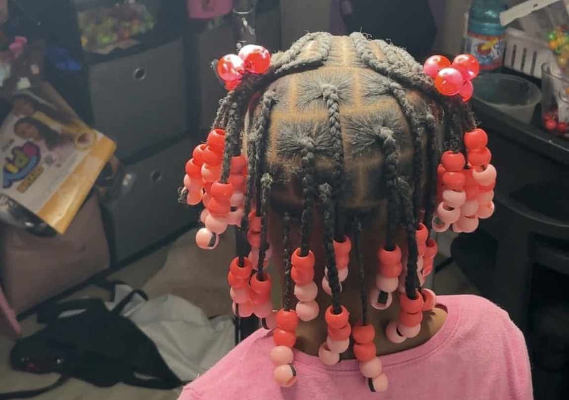 Half up half down 2 ponytails/buns