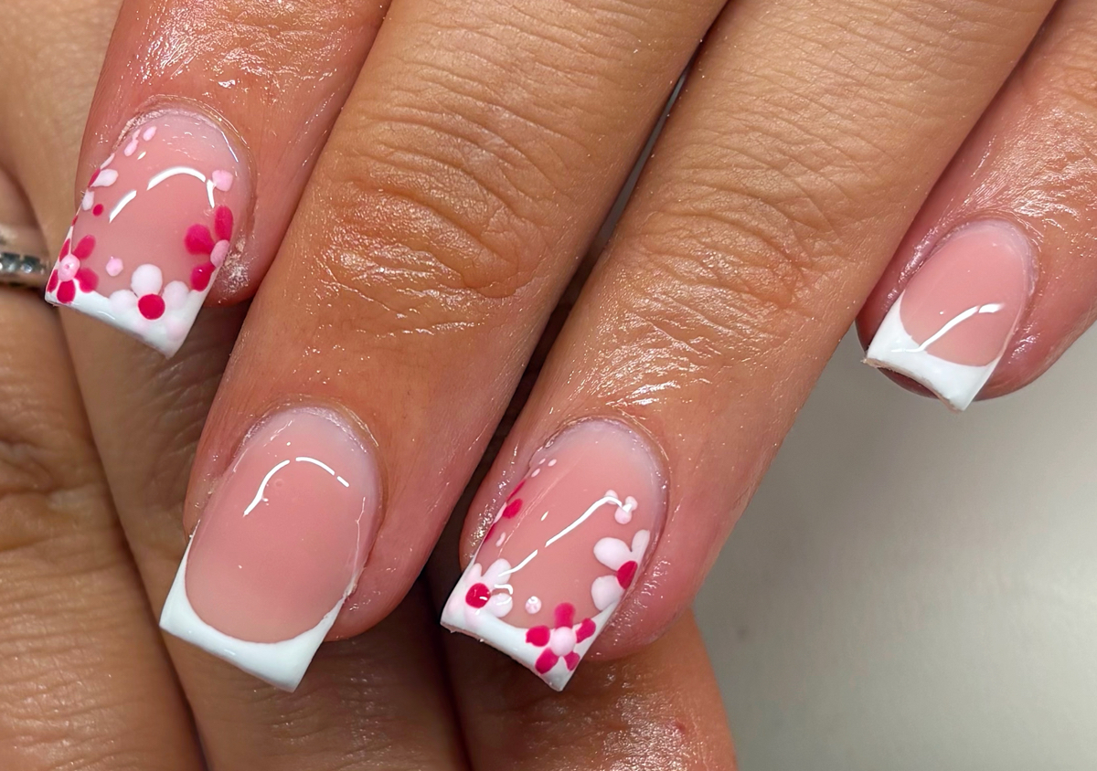 Biab with short extensions and design