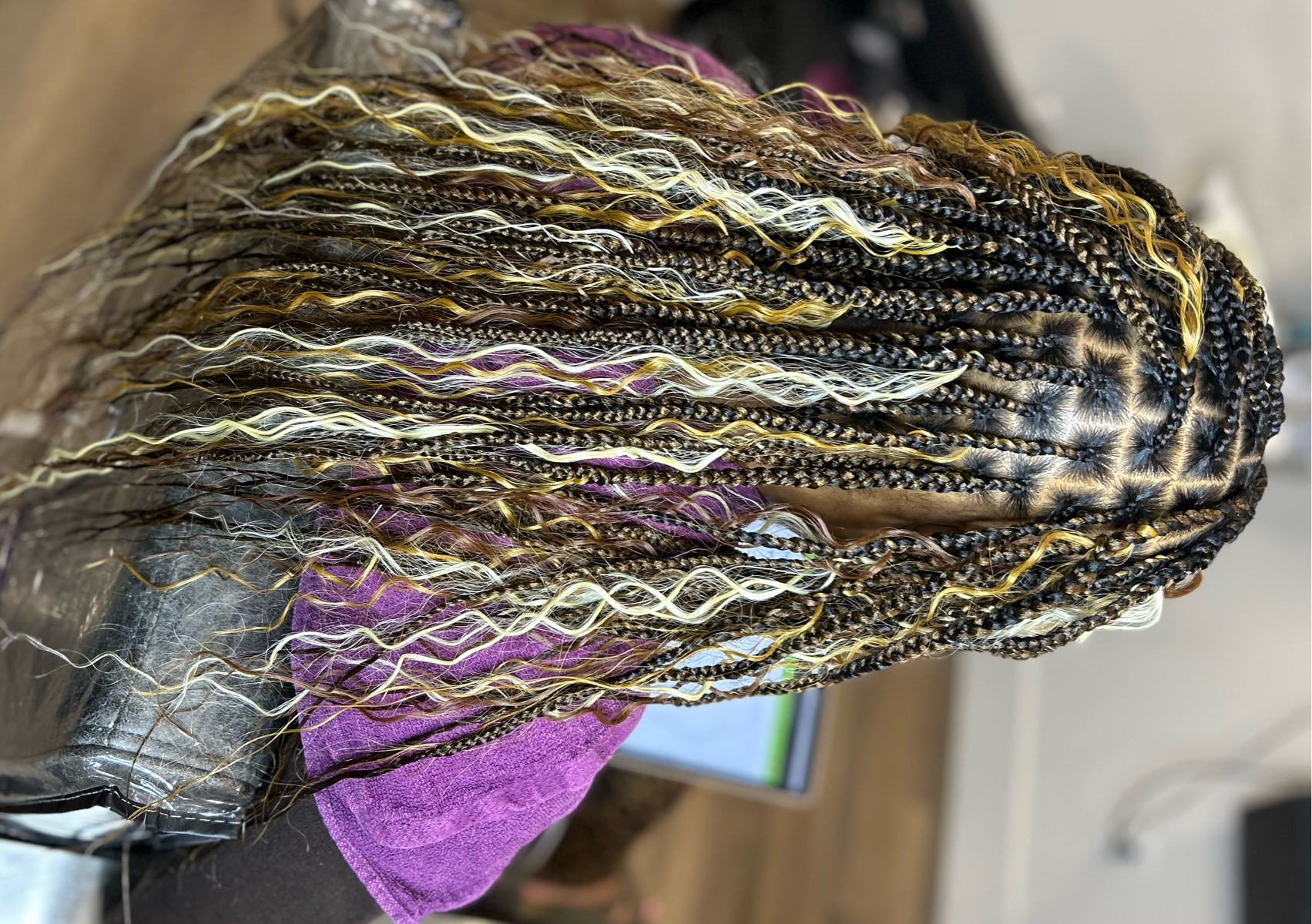 Knotless Boho Box Braids wash /hair included 