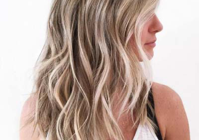 Highlights throughout the length of the hair