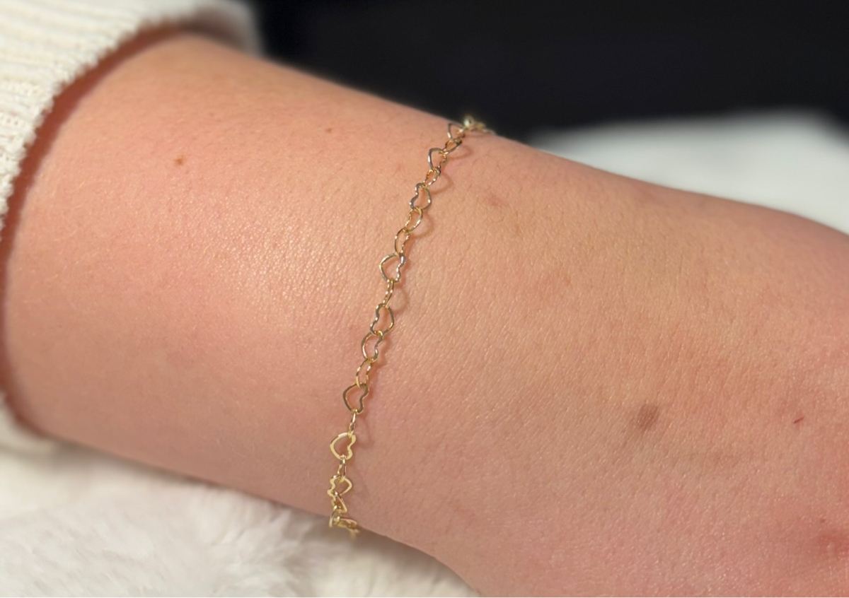 Gold Filled Heart Bracelet / Anklet