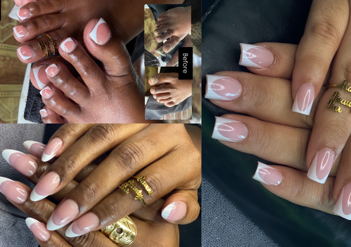 Gel X French Tips Mani-Pedi