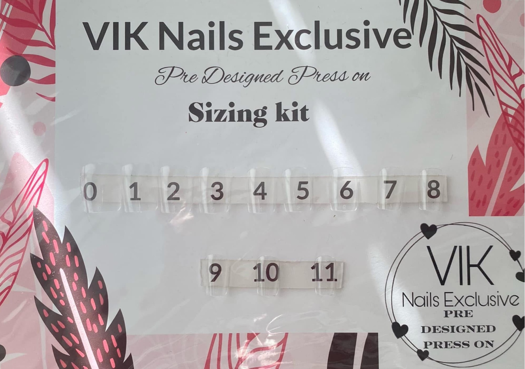 Pre designed Sizing Kit for Press Ons