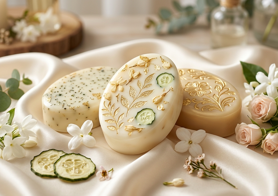 Jabón artesanal de pepino