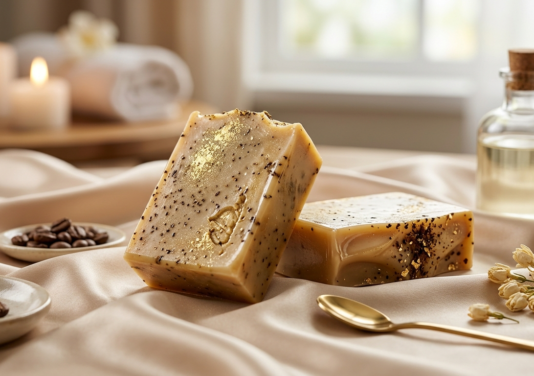 Jabon artesanal exfoliante de café