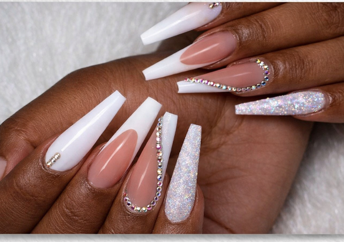 Long full set with gel polish