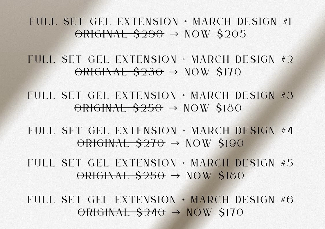 Promo upto $85) MARCH DESIGN with Full set extension 