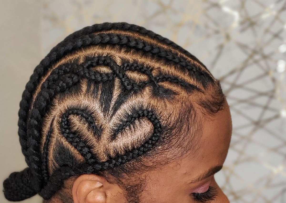Cornrows with Design 
