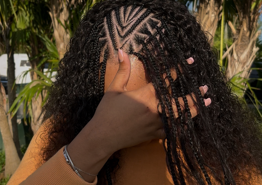 Flip over fulani braids quickweave