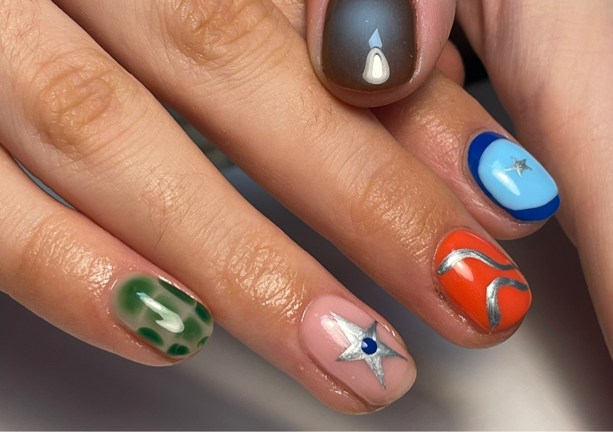 Shellac, French tip/Nail art