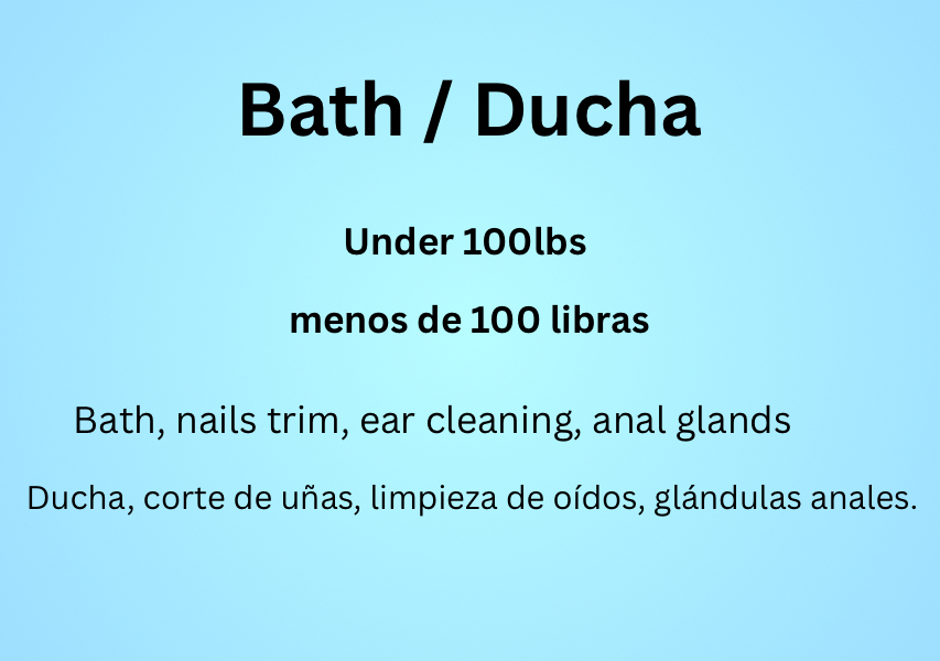 Bath / Ducha   Under 100lbs