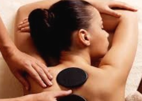 Hot stone back massage 